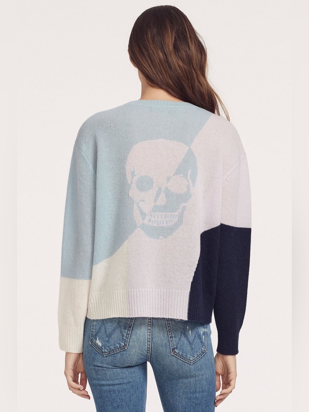 Skull Cashmere Augustina Sweater Crew Neck Cashmere Color Block Women’s S NEW